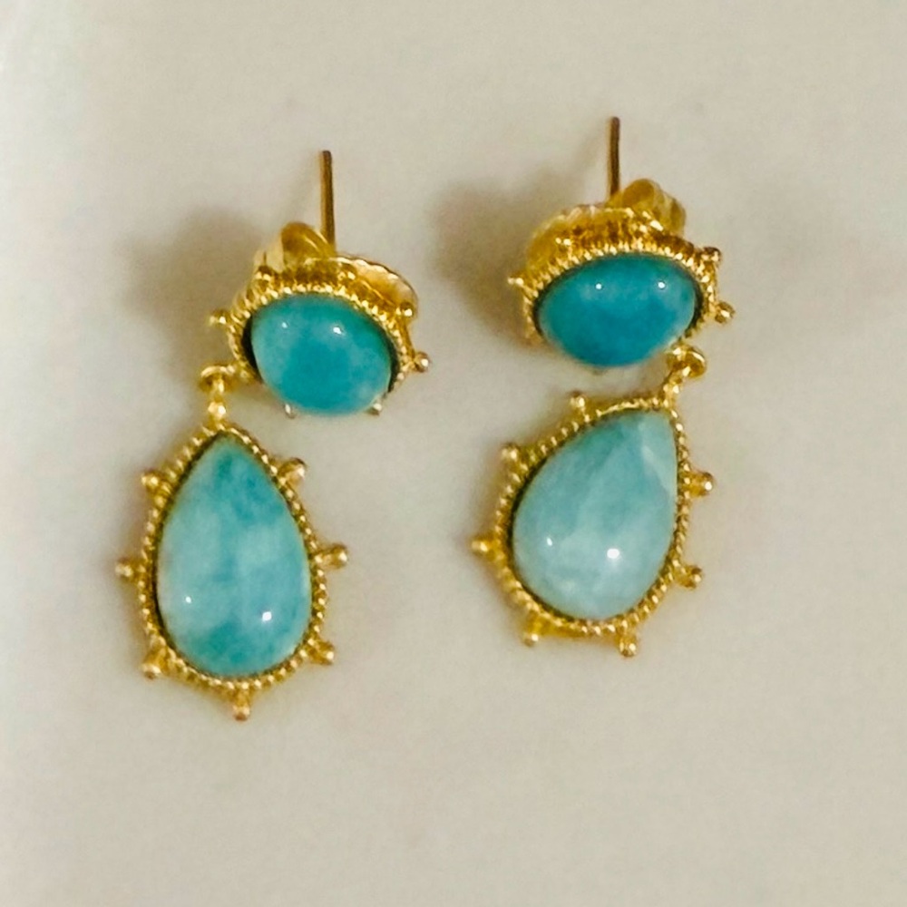 FREIDA ROTHMAN - Coastal Statement Earring - Amazonite Jewelry - Picture 2 of 2